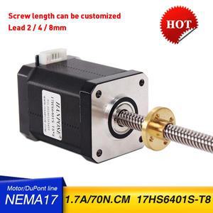 3D 프린터 또는 로봇용 스텝퍼 모터, Nema17, T8 스크류 리드, 2mm, 42 1.8A, 70N.cm, 17HS6401S-T8