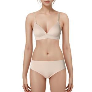 [롯데백화점]엘르이너웨어 여성 컴포트핏 노와이어 브라햄팬티세트(EEWBR172EEWBP172SK)
