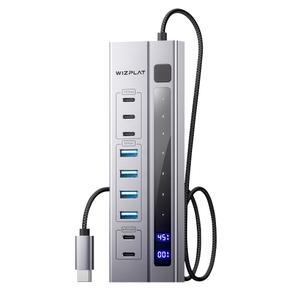 위즈플랫 UHC-900 9 IN1 멀티 USB허브 USB3.2 Gen2 10Gbps 데이터속도 PD 45W 충전 LED표시