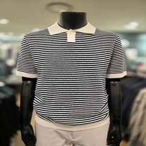 Z2WT35A 25년S/S 네이비 단가라 피케티셔츠 스타일 베이직 니트 (P003565951)