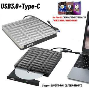 CD롬 플레이어 USB 30 C 외장 CD DVD ROM 드 휴대용 버너 라이터 맥 리눅스 윈도우 11 10 87 노트북 PC용