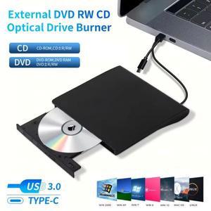 CD롬 플레이어 USB 30 C 외장 DVD 버너 드 RW CD DVD-ROM 라이터 리더 PC 노트북용 휴대용 녹음기