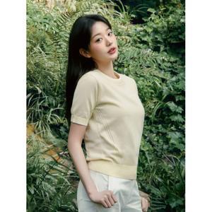 아이더 EIDER ICE ON 아이스 온 여성 반팔 라운드 스웨터Ⅰ_BANANA CREAM DWM252661Y 315783