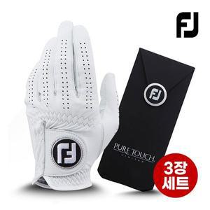 [하프클럽/] 퓨어터치 남성 양피 골프장갑 3장 세트