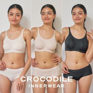 [크로커다일] 감탄브라 소프트핏 쉘론 스트랩 패드일체형 브라+팬티 6종세