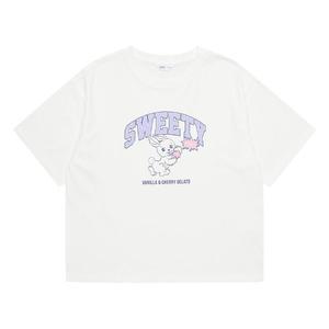 소이 HC33 5부 바니 일러스트티 소이반팔티,토끼티,귀여운,여아반팔,초등,고학년,흰티