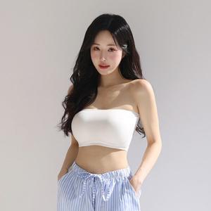 [크라시앙]자체제작 1.5cm 울트라라이트 오프숄더 브라 여름 민소매 스트랩리스 밴딩 브라탑