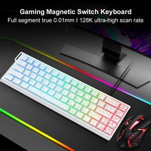 유선 기계식 키보드 128K Ace 60 Pro 68 자기 축 PC 게이머 용 0.01mm Rapid Trigg 컴팩트