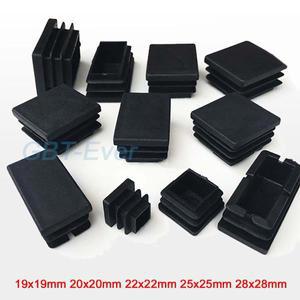 10/20/30Pcs PE 플라스틱 사각 파이프 플러그 19x19 20x20 22x22 25x25 28x28mm 블랙홀 엔드 캡 인서트 씰