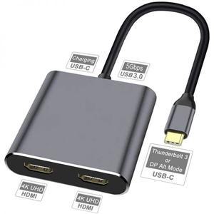 C타입HDMI젠더 CTOHDMI HDMITOC 듀얼 HDMI 포트 USB C 허브-HDMI 30 PD 충전 분배기 C타입 노트북용 미러