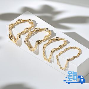 14K 샤이니 아몬드스타 체인 금 반지