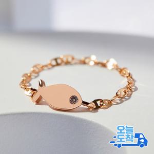 14K 18K 럭키 다비 물고기 체인 반지