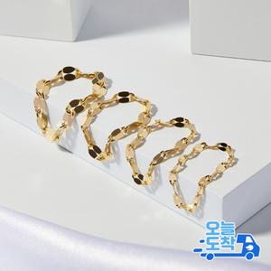 14K 아몬드 체인 금 반지