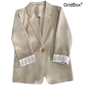 러프안팔 고화질 GirdBox 여성 봄가을 정장 세미 데일리 코트 캐주얼 오피스룩 순색트