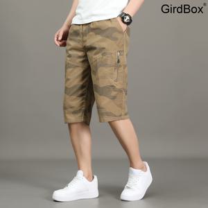 카모플라지 남성반바지 GirdBox 여름 린넨 7부 냉장고바지 아빠용松大休