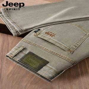 JEEP 여름 얇은 남성 청바지 캐주얼 바지 스트레이트 루즈핏