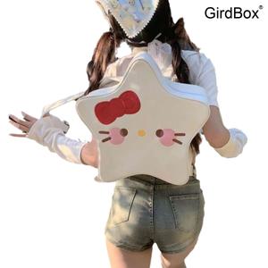 GirdBox 헬로키티 책가방 귀여운 스타 백팩 학생 여학생용 고급스러운 스타일 더블 백