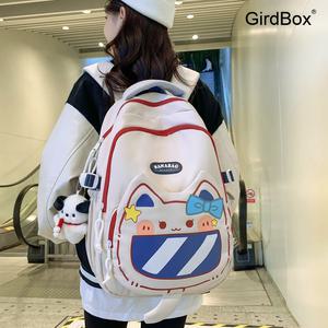 여학생 책가방 고양이 GirdBox 인스타 감성 대용량 백팩 학생 청소년