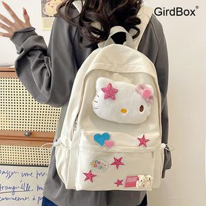 귀여운 고양이 책가방 여학생용 신상 GirdBox 가벼운 백팩 청소년 스타일 캐주얼 가방
