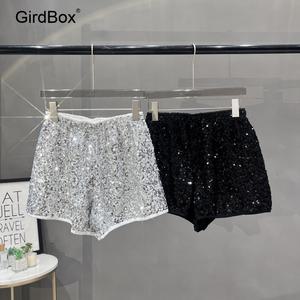 2color 캐주얼 여성의류 스팽글 반바지 여성 핫 팬츠