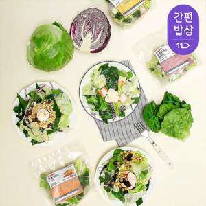 4사세척 바로먹는 야채믹스 100gx6팩+1팩 외 식단 도시락 실속형 / 프리미엄 토핑 샐러