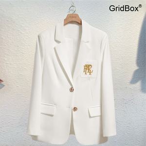 가을신상 여성정장자켓 화이트 학원룩 슬림핏 고급감 GirdBox 튜닉소재 울자켓