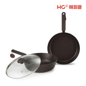HC해피콜 피렌체 앤티크 감성디자인 아티젠 IH 후라이팬 3종 A세트(28팬+28웍+28뚜껑)