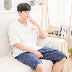 풍기인견 여름 파자마 남성 7부 바지 데일리 홈웨어