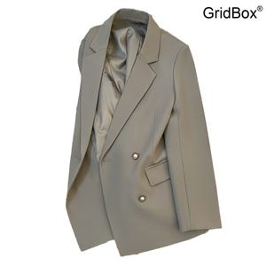 여성 그레이 정장 자켓 가을 봄 캐주얼 스타일 숙녀용 GirdBox 드레시한 투피스 외투