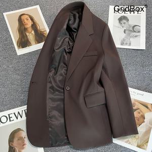 여성정장자켓 봄가을 GirdBox 코트 트위드 겨울 캐주얼 크롭 슬림핏 정장 치마와이드