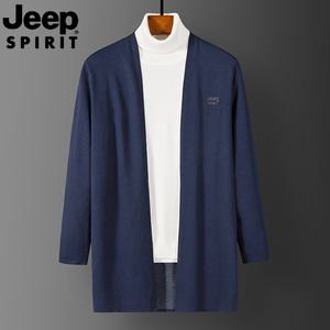 JEEP 남자 캐주얼 루즈핏 긴팔 하프기장 캐주얼 니트코트