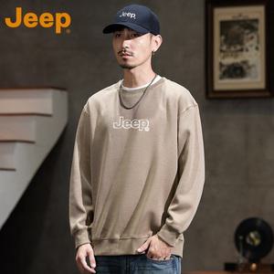 JEEP 2025년 봄 신상품 남성용 라운드넥 긴팔 티셔츠