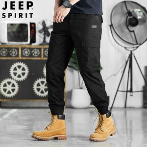 JEEP 지프 남자 여름 조거팬츠 밴딩 스판 포켓 작업복 대형 사이즈 스포츠 바지