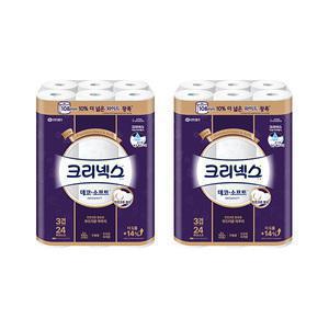 [크리넥스] 3겹 데코앤소프트 광폭 108mm 와이드 33m 24롤 2개