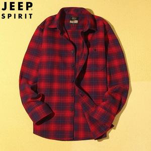 JEEP 남성 남자 오버핏 긴팔 빅사이즈 셔츠 가을 남방 캐주얼