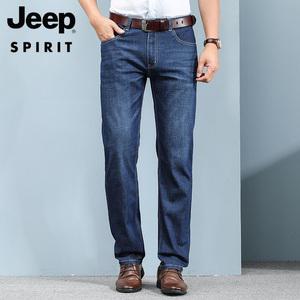 JEEP SPIRIT 남성 청바지 오버핏 스트레이트 캐주얼 바지