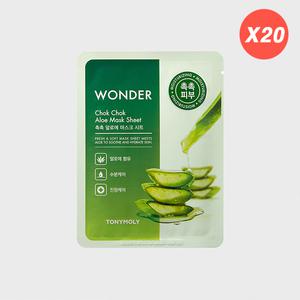[20pack] 원더 촉촉 알로에 마스크 시트 20g