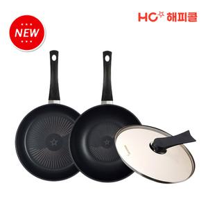 [30%혜택+메가커피 기프티콘 증정] HC해피콜 NEW 컴포트 다이아몬드 후라이팬 3종세트