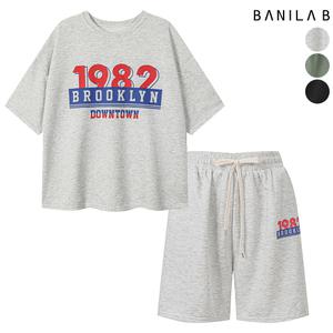 여성 다운타운 반팔 반바지 셋업