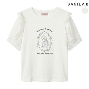 여성 소매 프릴 포인트 반팔 블라우스
