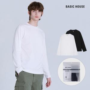 베이직하우스 순면고밀도긴팔티셔츠2팩 LATS0102