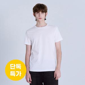 베이직하우스 면30수 레귤러핏 라운드 무지반팔티셔츠 LATS0126