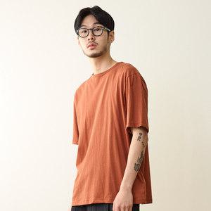 [ZERO LOUNGE]오렌지 코튼 라운드 티셔츠-0GSTSOUB25