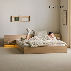 [6월 5% 최종판매가 95,620] 휴도 선유 원목형 LED 빅수납 호텔 침대 프레임 SS/Q/LK