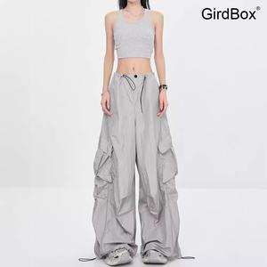 가을 신상 미국식 핫걸 GirdBox 카고 반바지 여름용 초경량 퀵드라이 와이드 팬츠