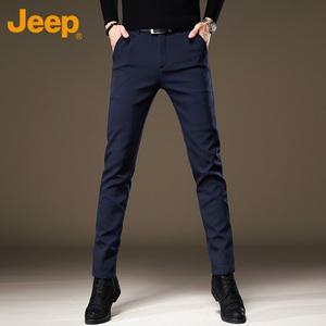JEEP 남성용 프리미엄 솔리드 슬림핏 정장 팬츠