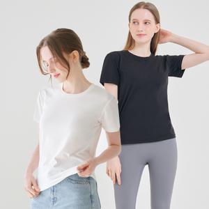 프로쿨 반팔 티셔츠 쿨 냉감 봄 여름 여성 스판 라운드 티 S-XL 기능성 아이스 냉장고