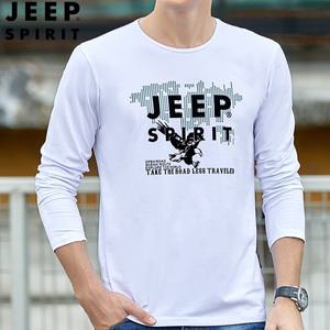 JEEP SPIRIT 지프 남성 빅사이즈 라운드 캐주얼 긴팔 코튼 면 티셔츠