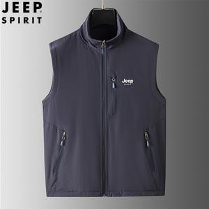 JEEP SPIRIT 신상 남성 패션 양면 조끼 루즈 방풍 캐주얼 조끼