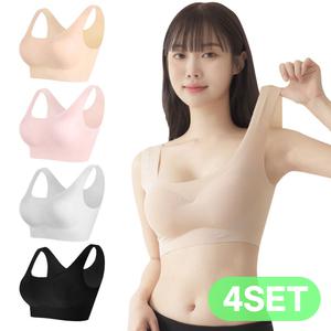 [4개 세트] 심리스 브라탑 4p 노와이어 노라인 무봉제 속옷 이너웨어 스포츠브라